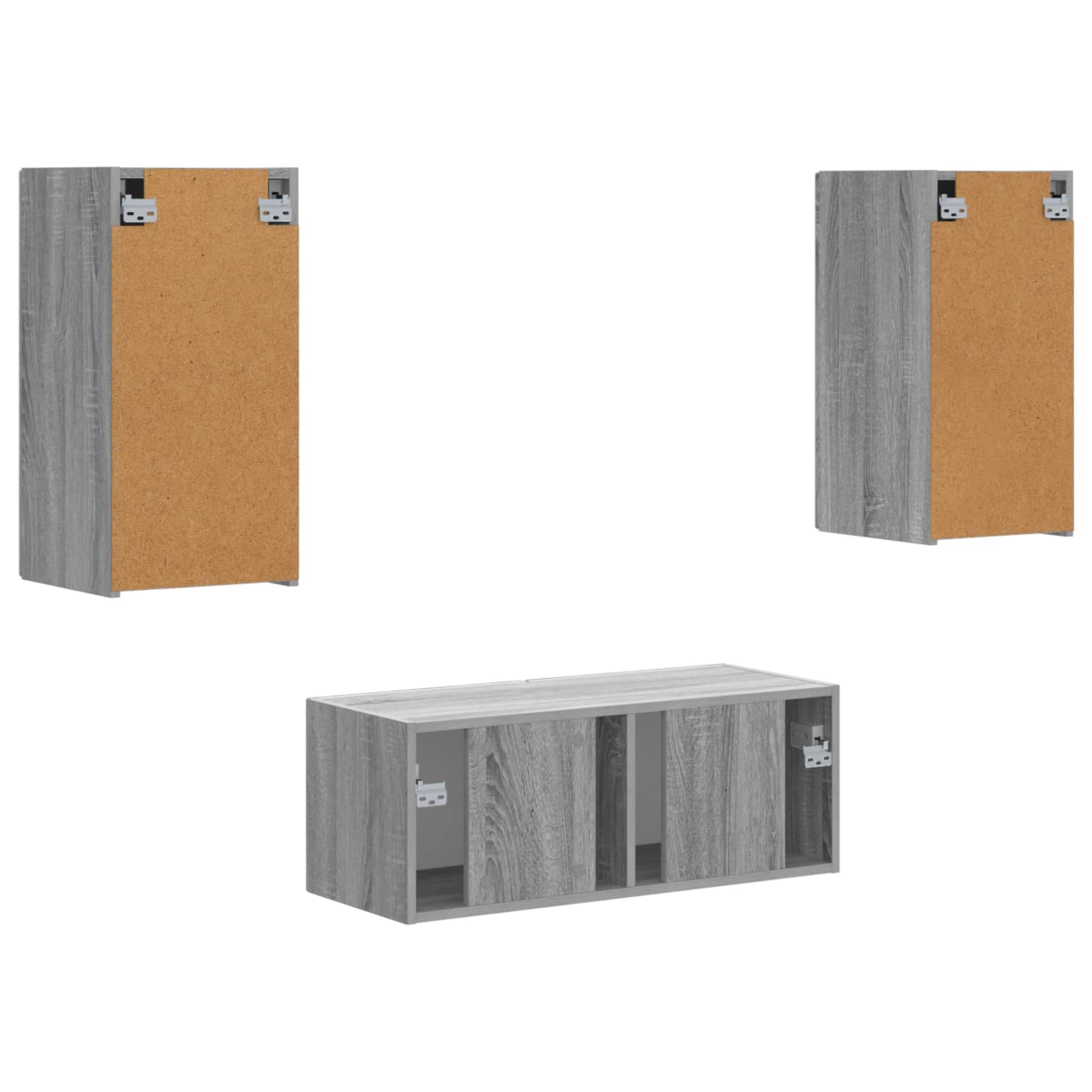 Set mobile TV 6 pcs Grigio Sonoma Legno multistrato 3409066