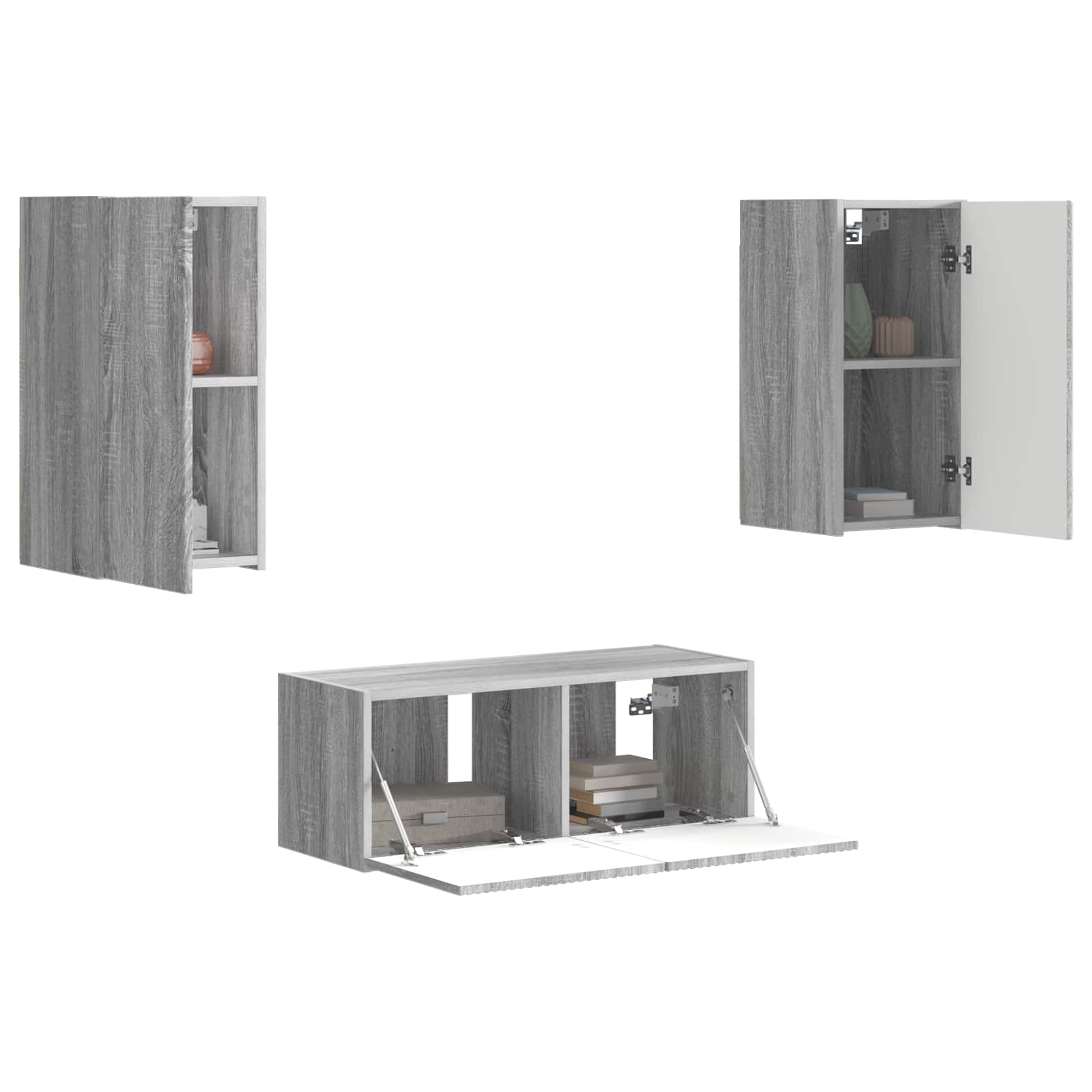 Set mobile TV 6 pcs Grigio Sonoma Legno multistrato 3409066