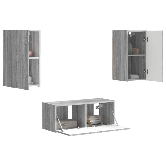 Set mobile TV 6 pcs Grigio Sonoma Legno multistrato 3409066