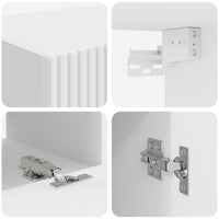 Set mobile TV Montaggio a parete 3 pcs Bianco Legno multistrato 3409069