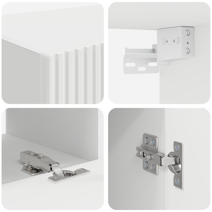 Set mobile TV Montaggio a parete 3 pcs Bianco Legno multistrato 3409069