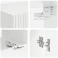 Set mobile TV 3 pcs Bianco Lucido Legno multistrato 3409073