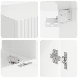 Set mobile TV 3 pcs Bianco Lucido Legno multistrato 3409073