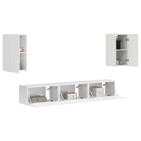 Set mobile TV 3 pcs Bianco Lucido Legno multistrato 3409073