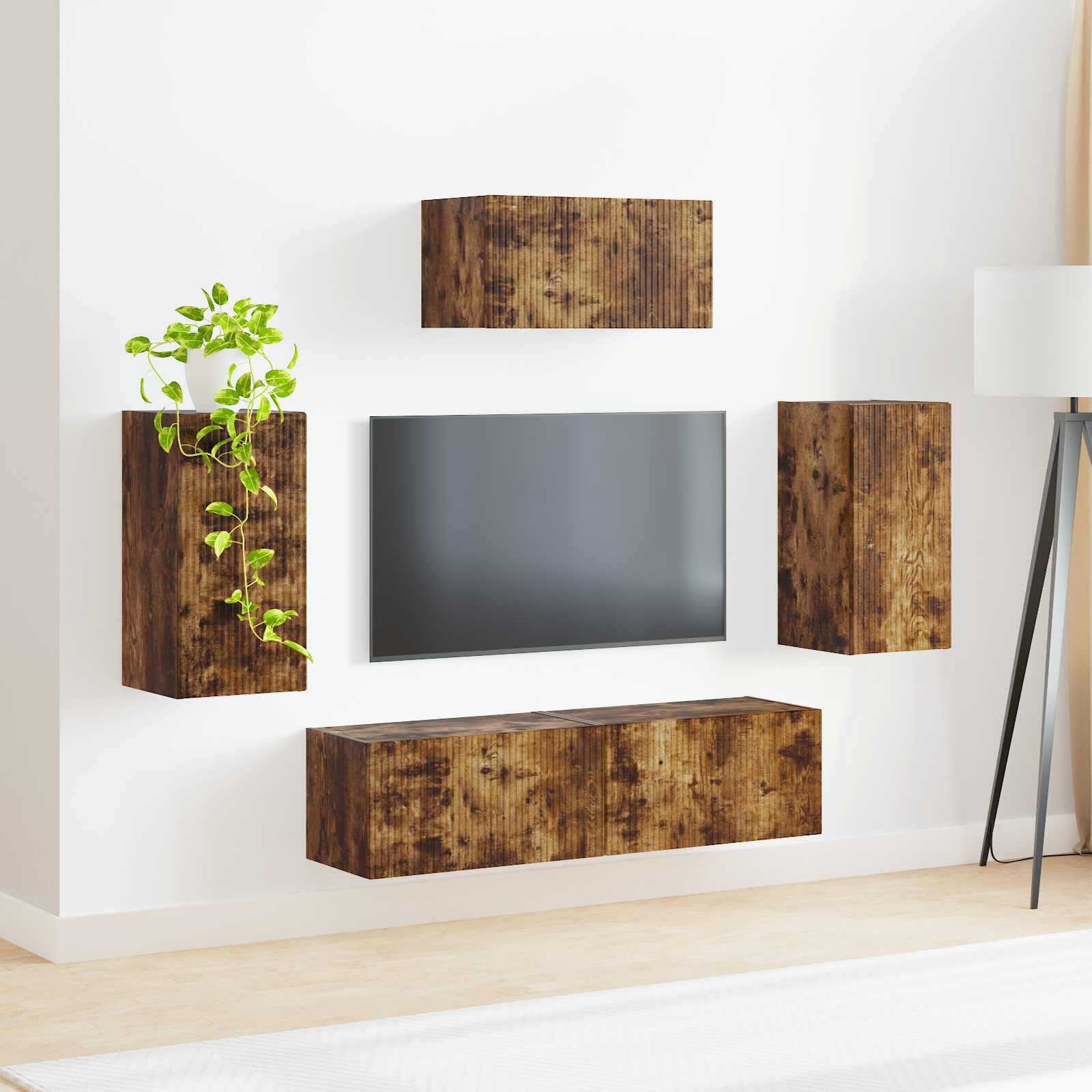 Set mobile TV 5 pcs Rovere fumé Legno multistrato
