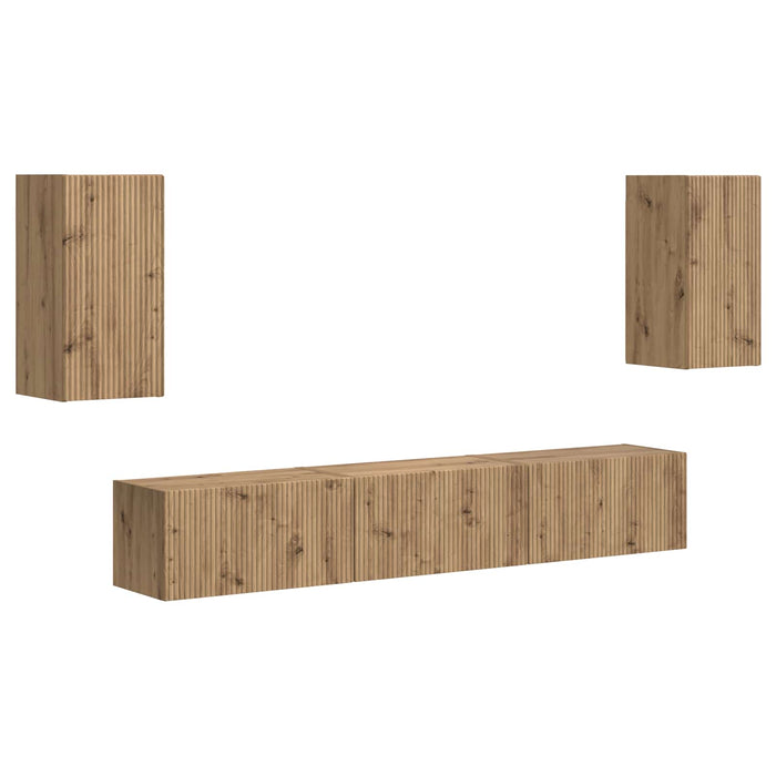 Set mobile TV 3 pcs Rovere artigianale Legno multistrato 3409077