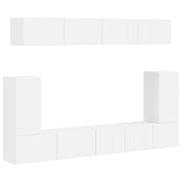 Set mobile TV Montaggio a parete 5 pcs Bianco Legno multistrato