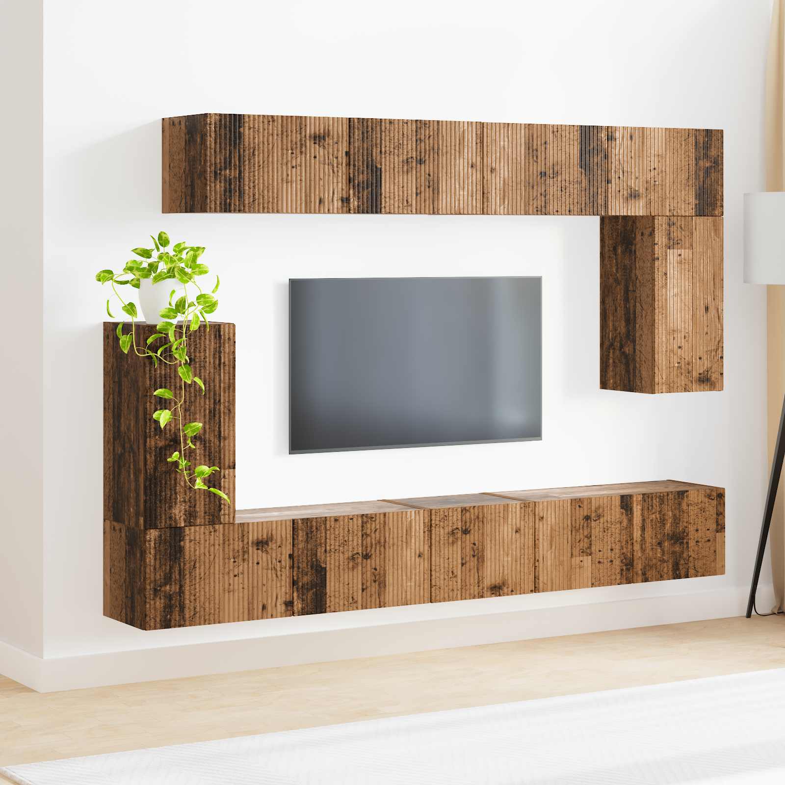 Set mobile TV 5 pcs Legno vecchio Legno multistrato 3409094