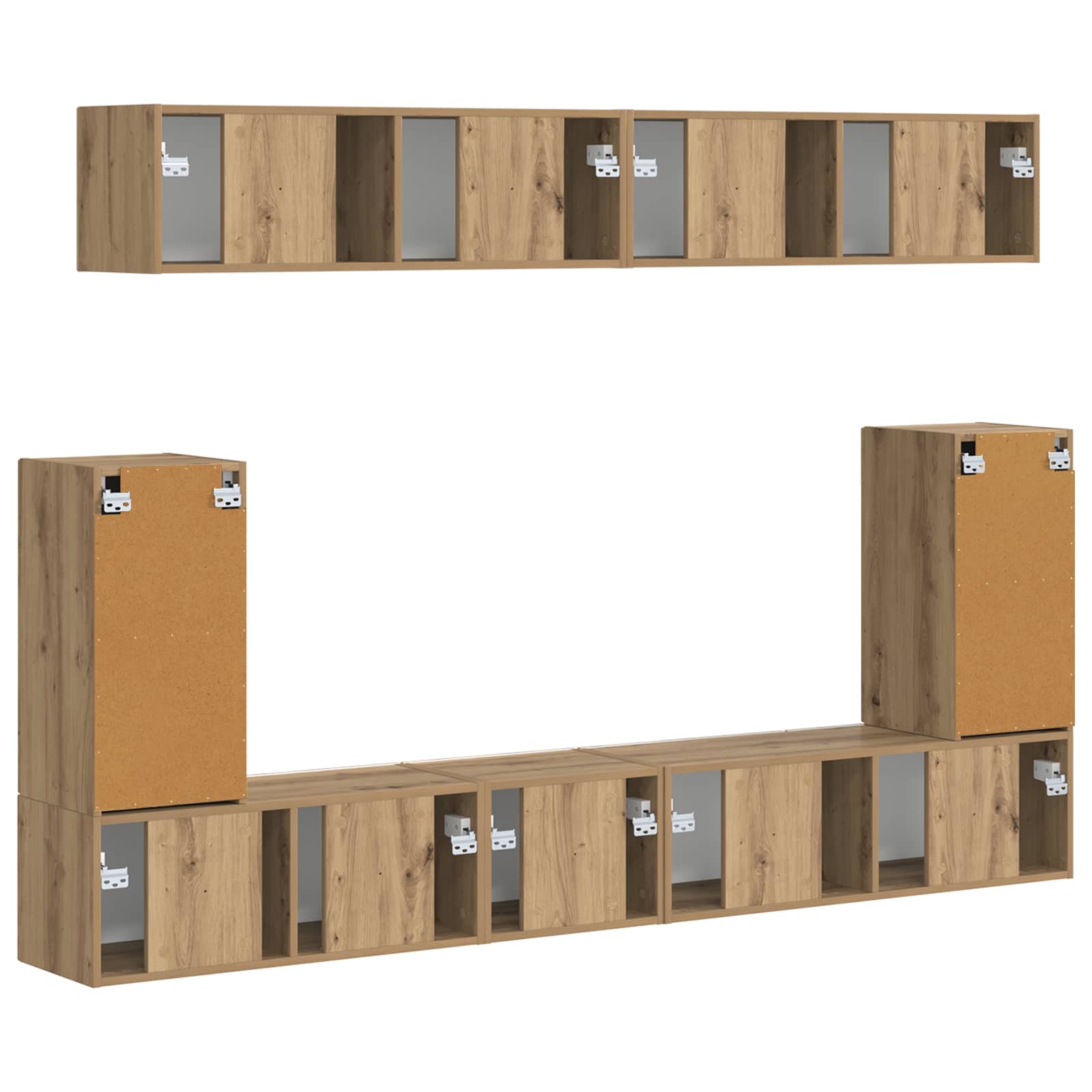 Set mobile TV 5 pcs Rovere artigianale Legno multistrato 3409095