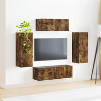 Set mobile TV 4 pcs Rovere fumé Legno multistrato