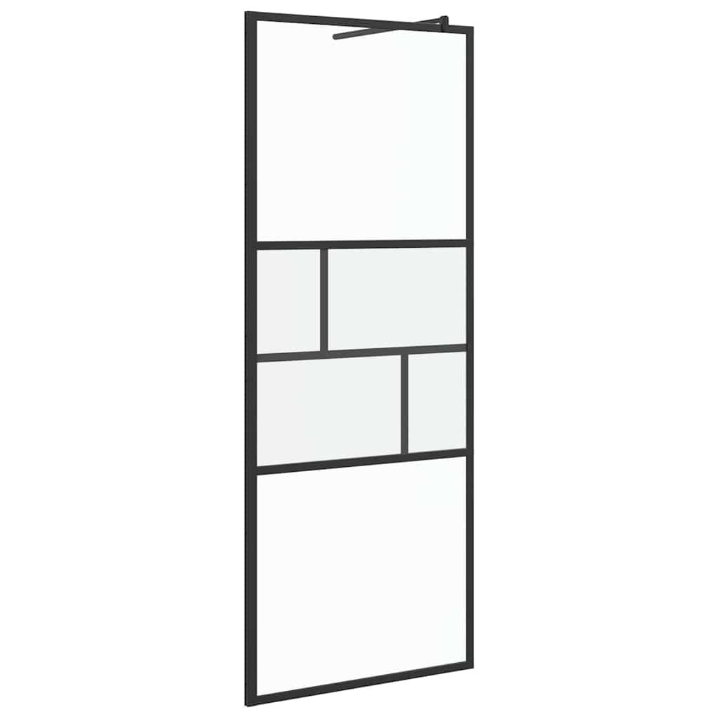 Parete Doccia Walk-in Nero 80 x 195 x 0.5 cm Vetro e Alluminio 42025247