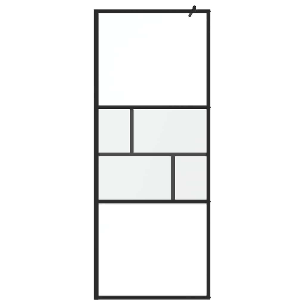 Parete Doccia Walk-in Nero 80 x 195 x 0.5 cm Vetro e Alluminio 42025247