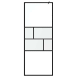 Parete Doccia Walk-in Nero 80 x 195 x 0.5 cm Vetro e Alluminio 42025247
