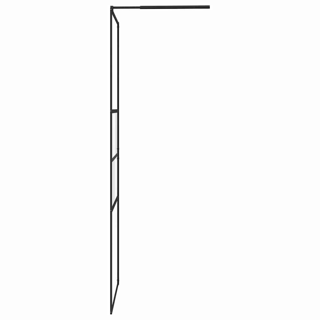 Parete Doccia Walk-in Nero 80 x 195 x 0.5 cm Vetro e Alluminio 42025247