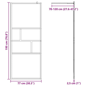 Parete Doccia Walk-in Nero 80 x 195 x 0.5 cm Vetro e Alluminio 42025247