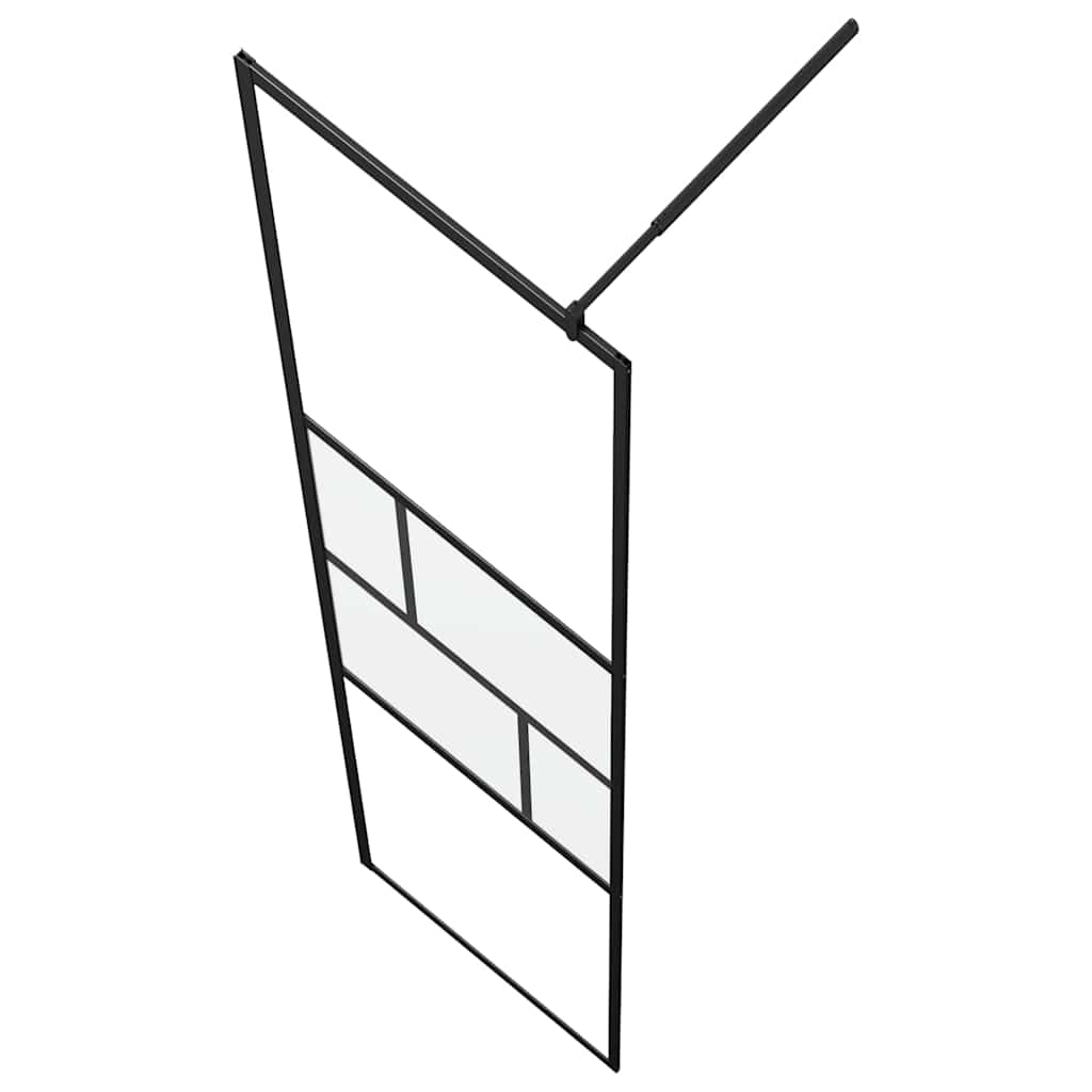 Parete Doccia Walk-in Nero 80 x 195 x 0.5 cm Vetro e Alluminio 42025247