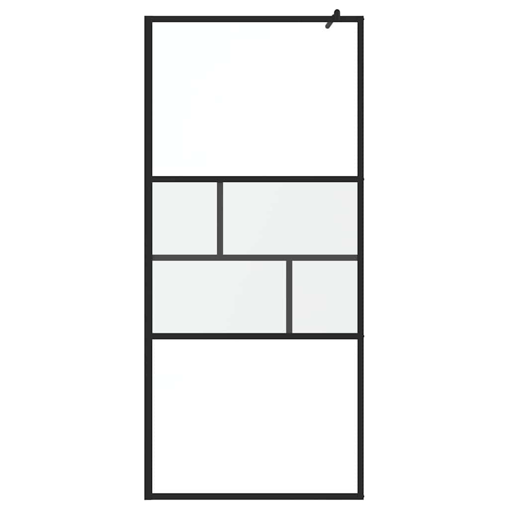 Parete Doccia Walk-in Nero 80 x 195 x 0.5 cm Vetro e Alluminio 42025248