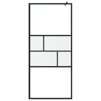 Parete Doccia Walk-in Nero 80 x 195 x 0.5 cm Vetro e Alluminio 42025248