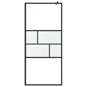 Parete Doccia Walk-in Nero 80 x 195 x 0.5 cm Vetro e Alluminio 42025248