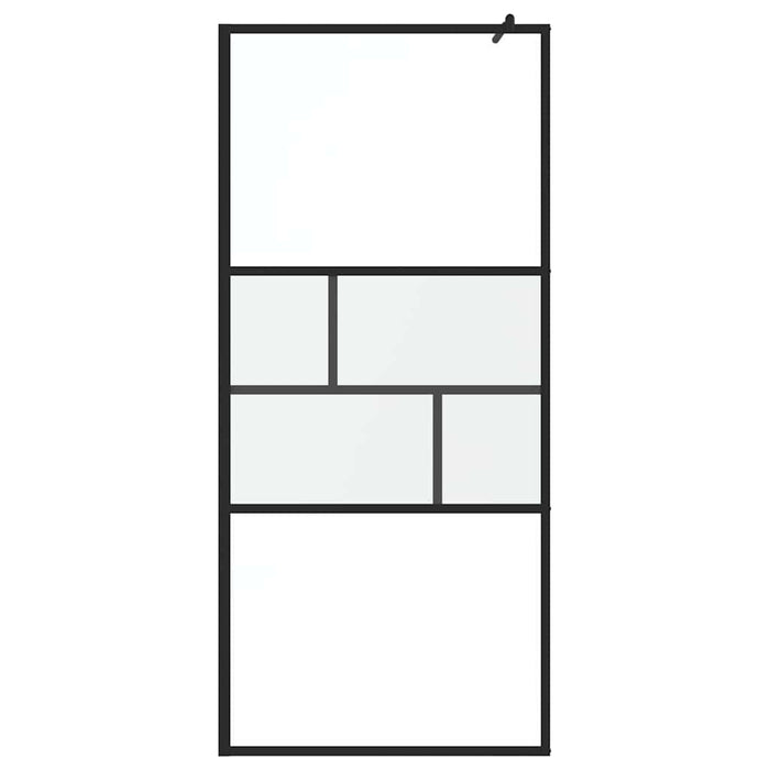 Parete Doccia Walk-in Nero 80 x 195 x 0.5 cm Vetro e Alluminio 42025248