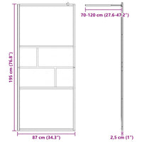 Parete Doccia Walk-in Nero 80 x 195 x 0.5 cm Vetro e Alluminio 42025248