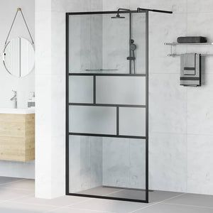 Parete Doccia Walk-in Nero 80 x 195 x 0.5 cm Vetro e Alluminio 42025249