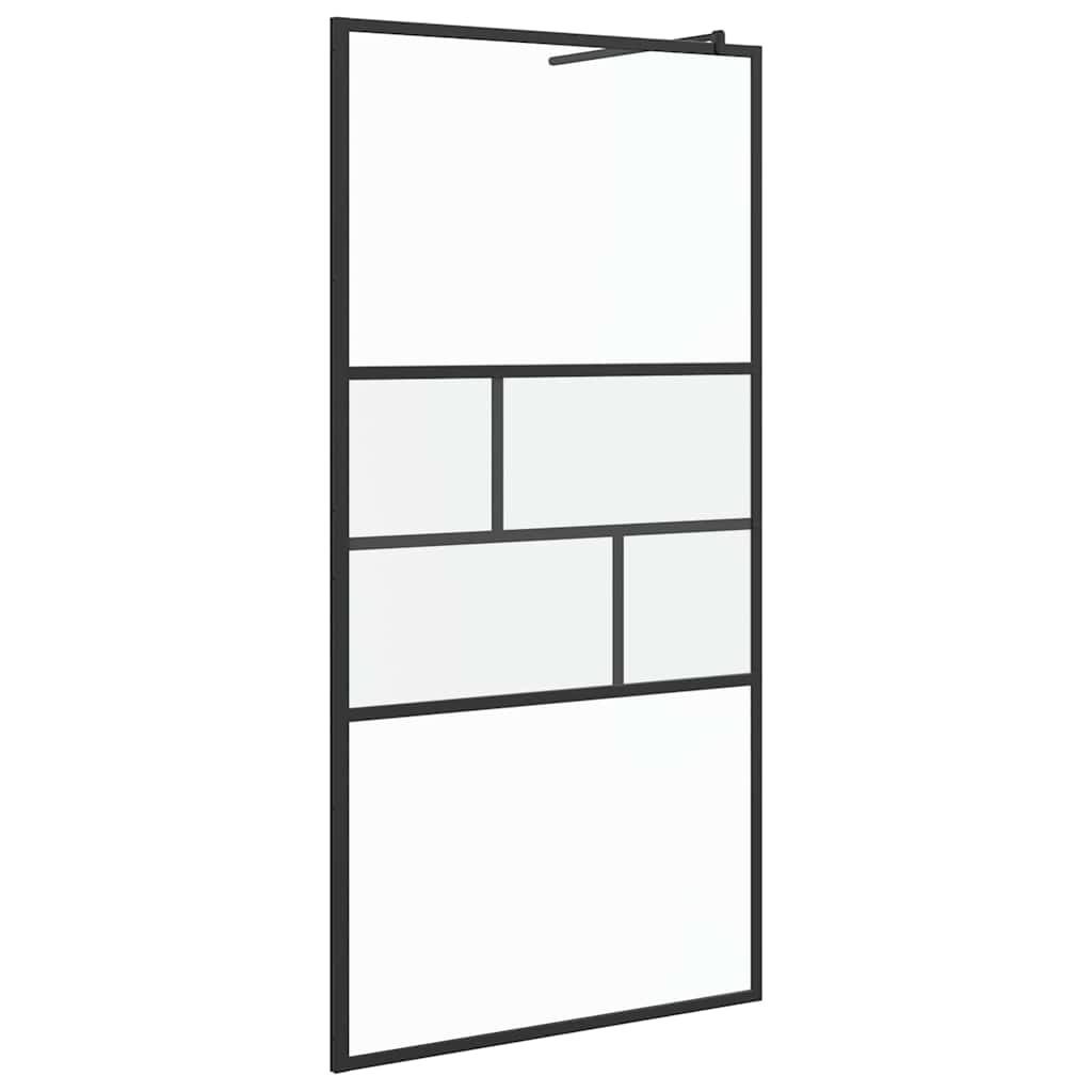Parete Doccia Walk-in Nero 80 x 195 x 0.5 cm Vetro e Alluminio 42025249