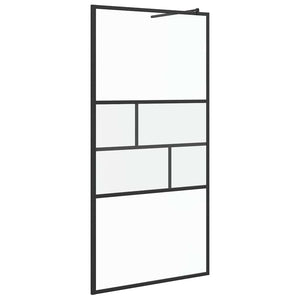 Parete Doccia Walk-in Nero 80 x 195 x 0.5 cm Vetro e Alluminio 42025249