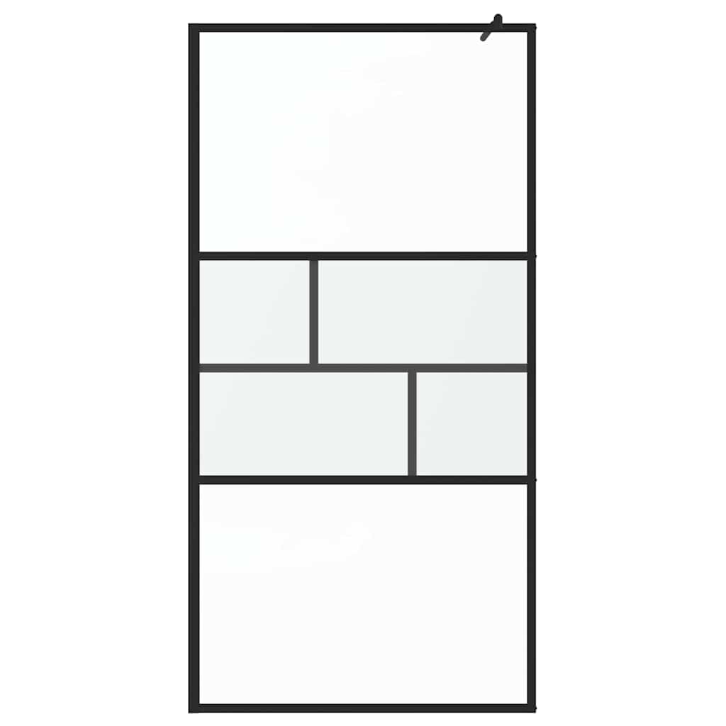 Parete Doccia Walk-in Nero 80 x 195 x 0.5 cm Vetro e Alluminio 42025249
