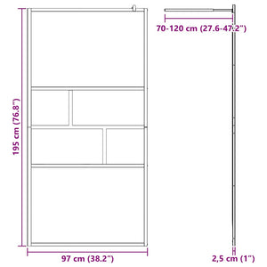 Parete Doccia Walk-in Nero 80 x 195 x 0.5 cm Vetro e Alluminio 42025249