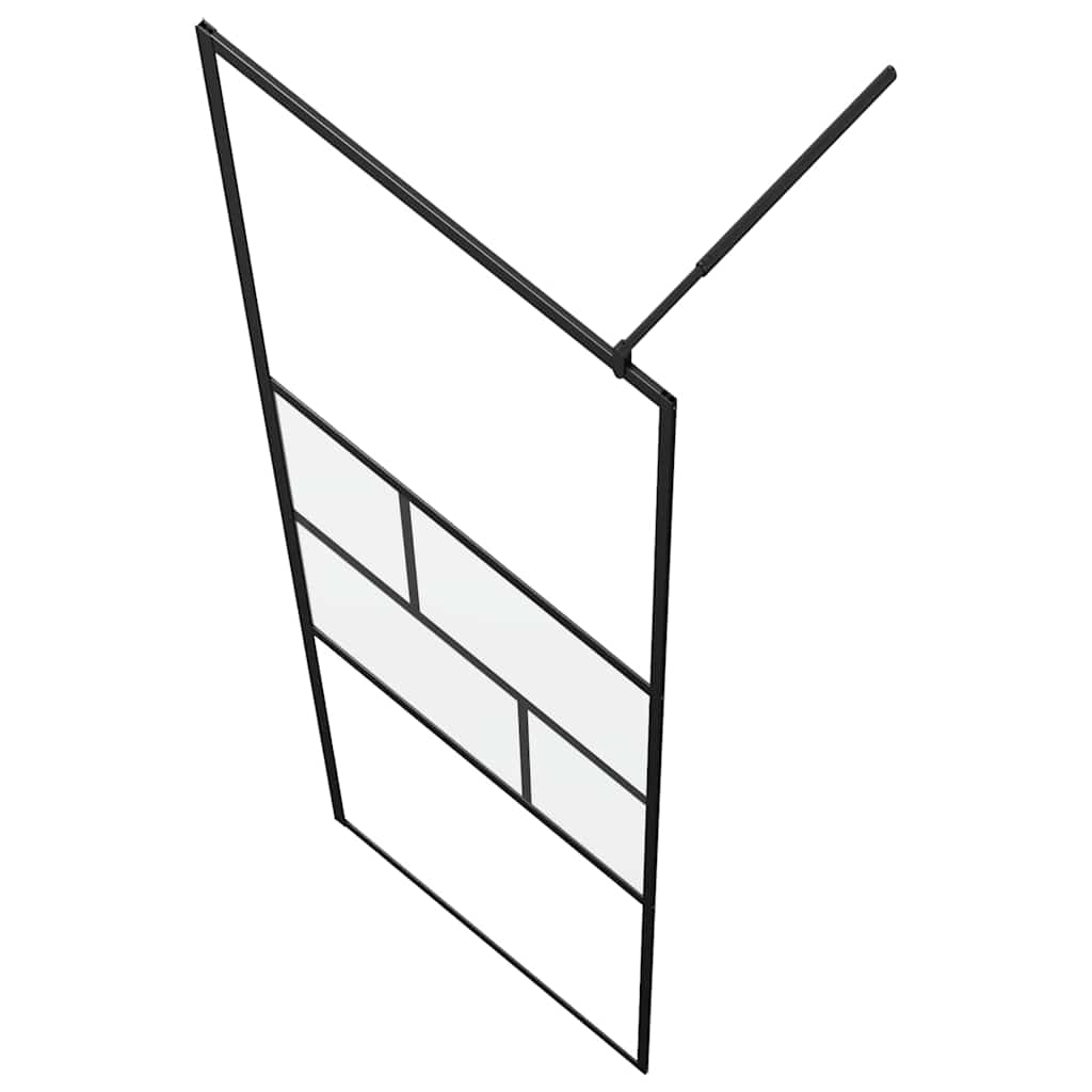 Parete Doccia Walk-in Nero 80 x 195 x 0.5 cm Vetro e Alluminio 42025249