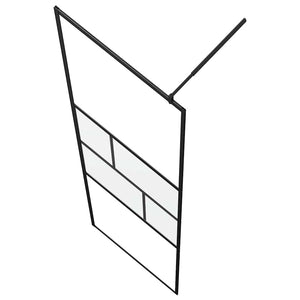 Parete Doccia Walk-in Nero 80 x 195 x 0.5 cm Vetro e Alluminio 42025249