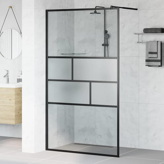 Parete Doccia Walk-in Nero 80 x 195 x 0.5 cm Vetro e Alluminio 42025250