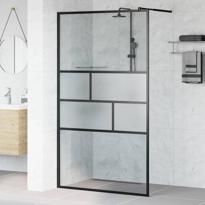 Parete Doccia Walk-in Nero 80 x 195 x 0.5 cm Vetro e Alluminio 42025250