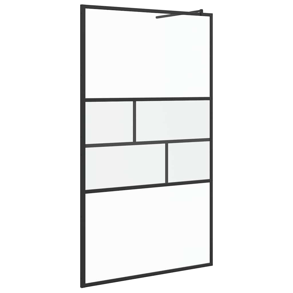 Parete Doccia Walk-in Nero 80 x 195 x 0.5 cm Vetro e Alluminio 42025250