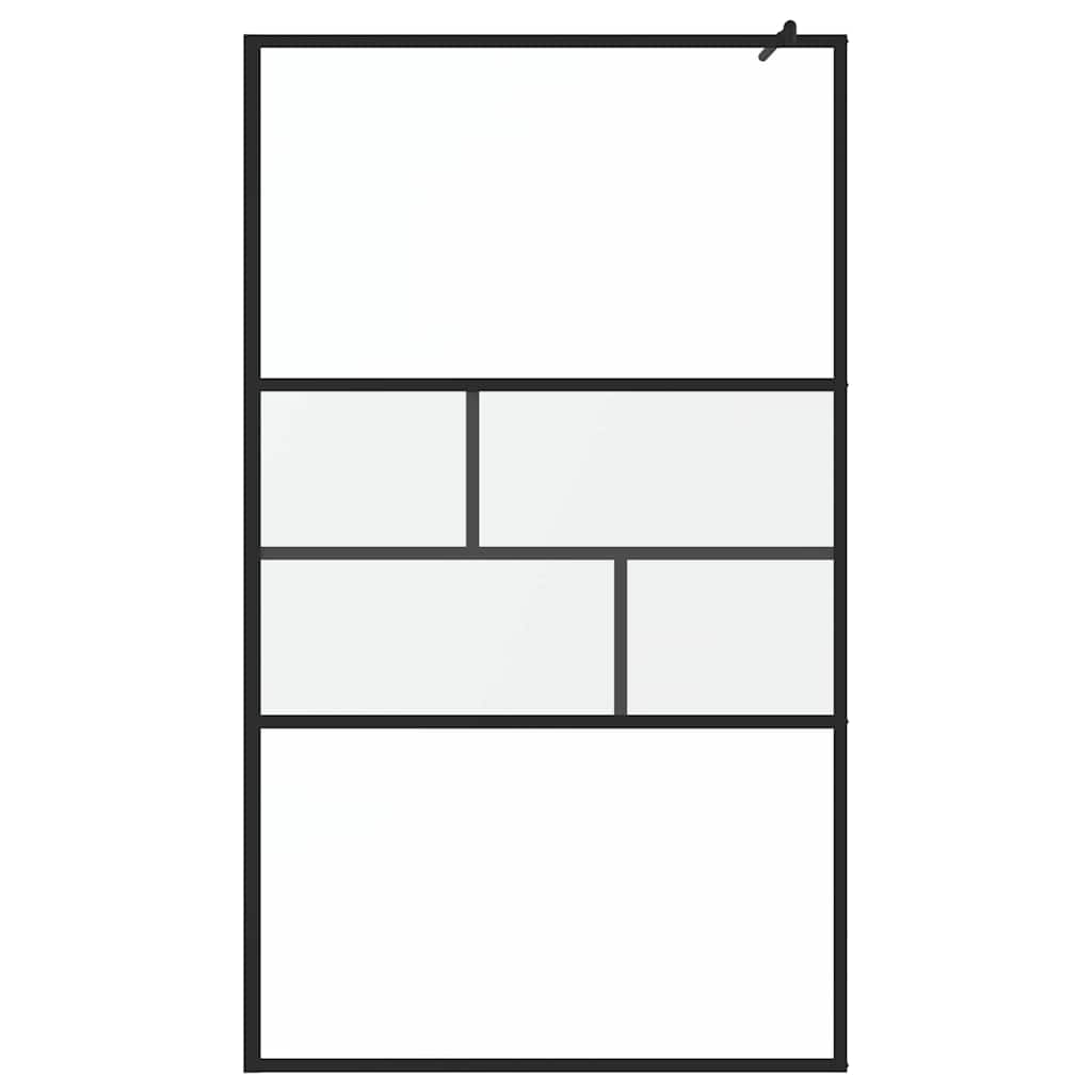 Parete Doccia Walk-in Nero 80 x 195 x 0.5 cm Vetro e Alluminio 42025250