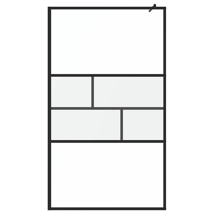 Parete Doccia Walk-in Nero 80 x 195 x 0.5 cm Vetro e Alluminio 42025250
