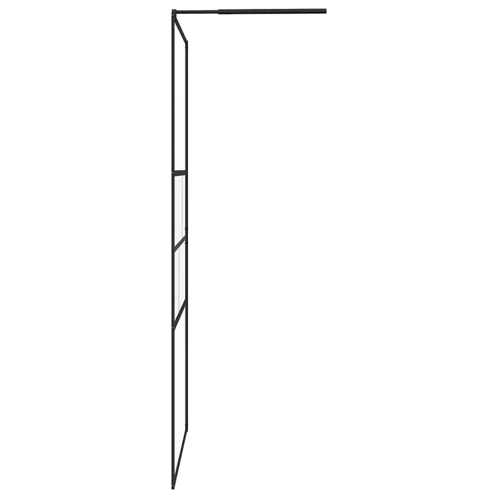 Parete Doccia Walk-in Nero 80 x 195 x 0.5 cm Vetro e Alluminio