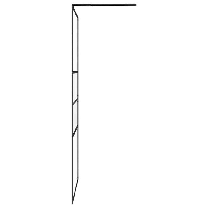 Parete Doccia Walk-in Nero 80 x 195 x 0.5 cm Vetro e Alluminio