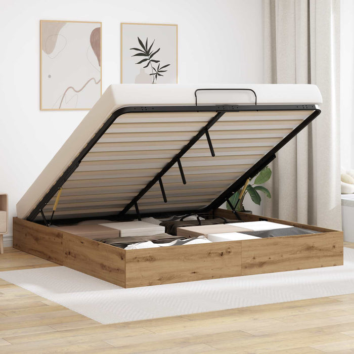 Letto ottomano Rovere Artigianale 193 x 120 x 25 cm Truciolare 3409212