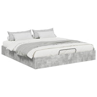 Letto ottomano Grigio cemento 160 x 200 cm Legno multistrato