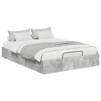 Letto ottomano Grigio cemento 150 x 200 cm Legno multistrato