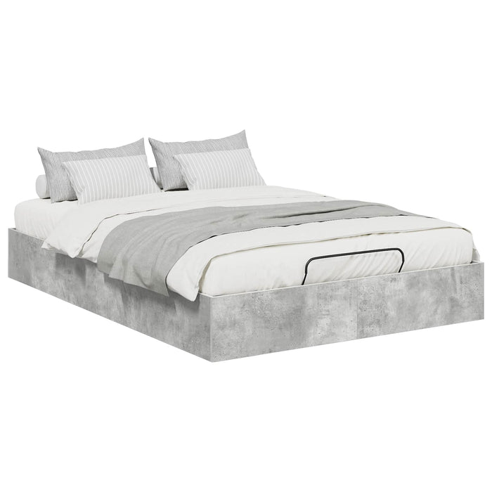 Letto ottomano Grigio cemento 150 x 200 cm Legno multistrato