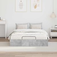 Letto ottomano Grigio cemento 140 x 200 cm Legno multistrato