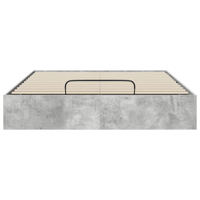 Letto ottomano Grigio cemento 140 x 200 cm Legno multistrato