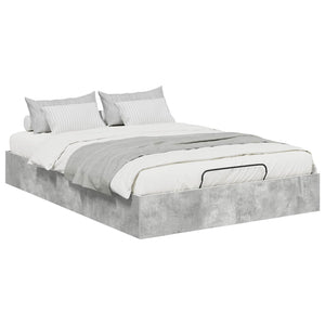 Letto ottomano Grigio cemento 140 x 200 cm Legno multistrato