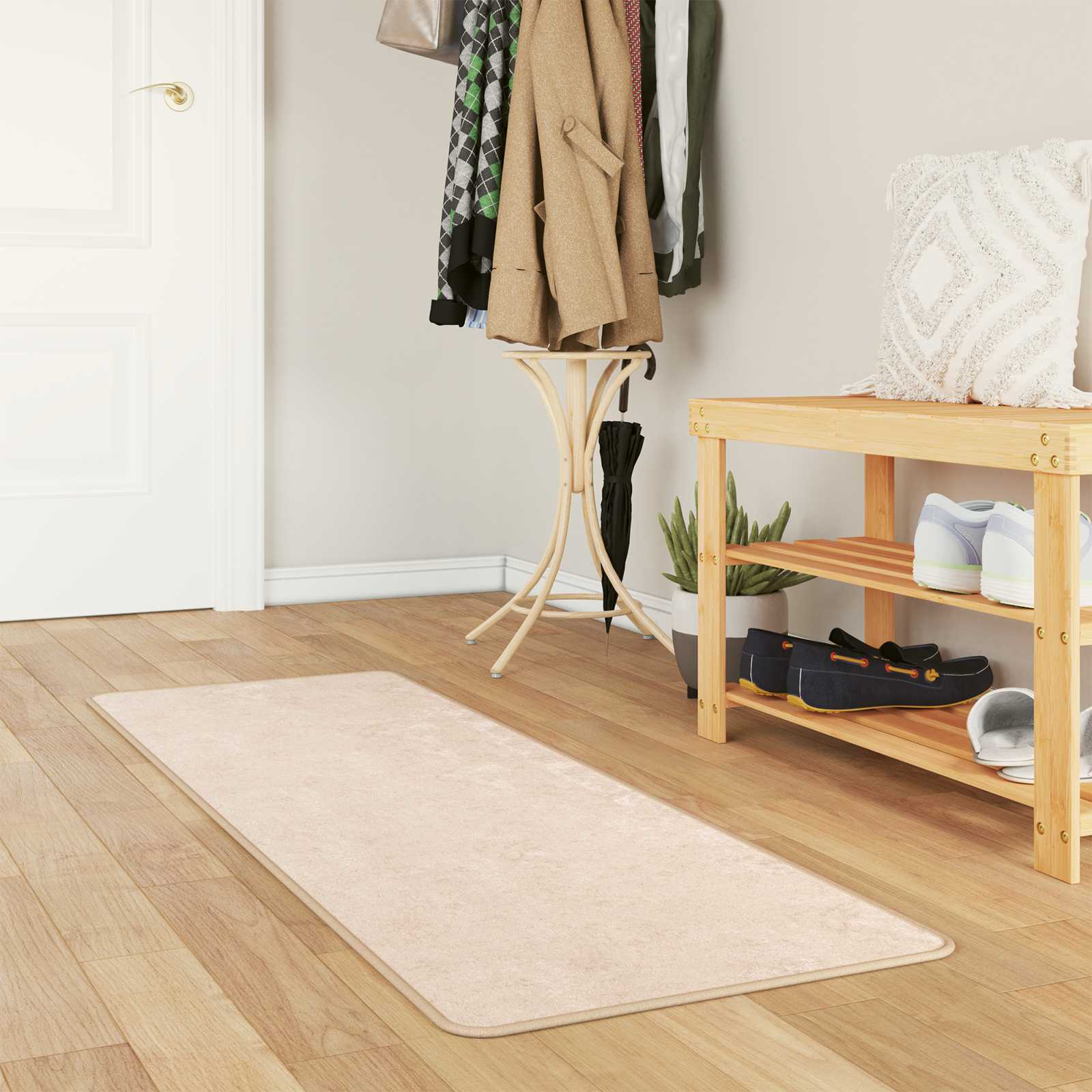 Tappeto Stampa Crema 100 x 50 cm Poliestere e PVC 42023044