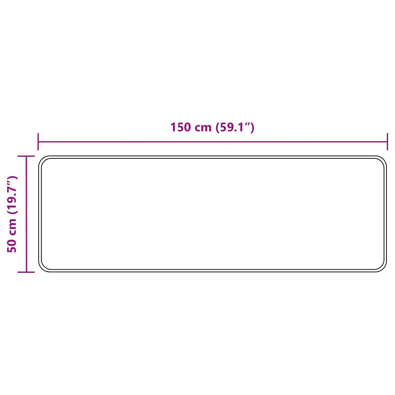 Tappeto Stampa Crema 150 x 50 cm Poliestere e PVC 42023045