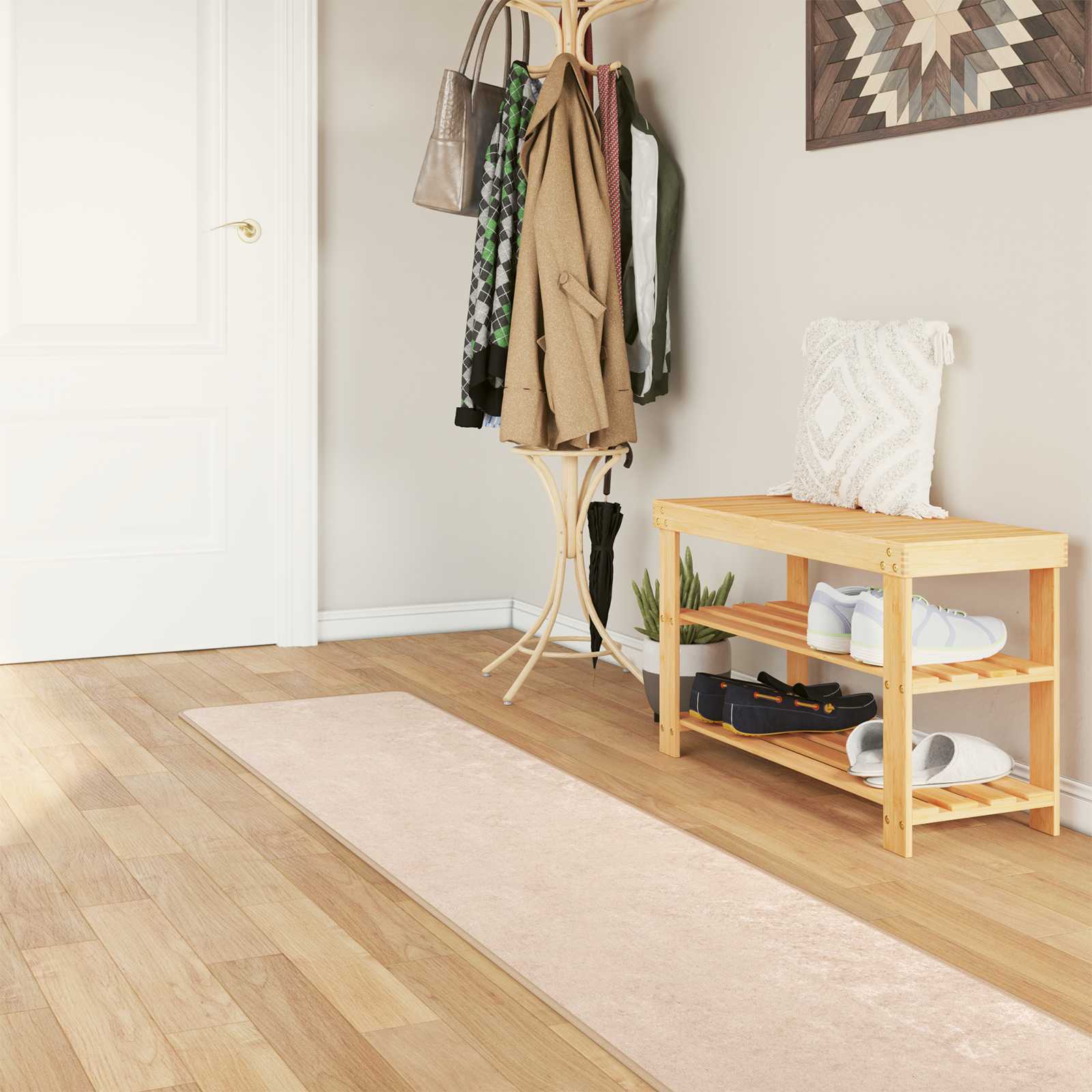 Tappeto Stampa Crema 400 x 50 cm Poliestere e PVC 42023050