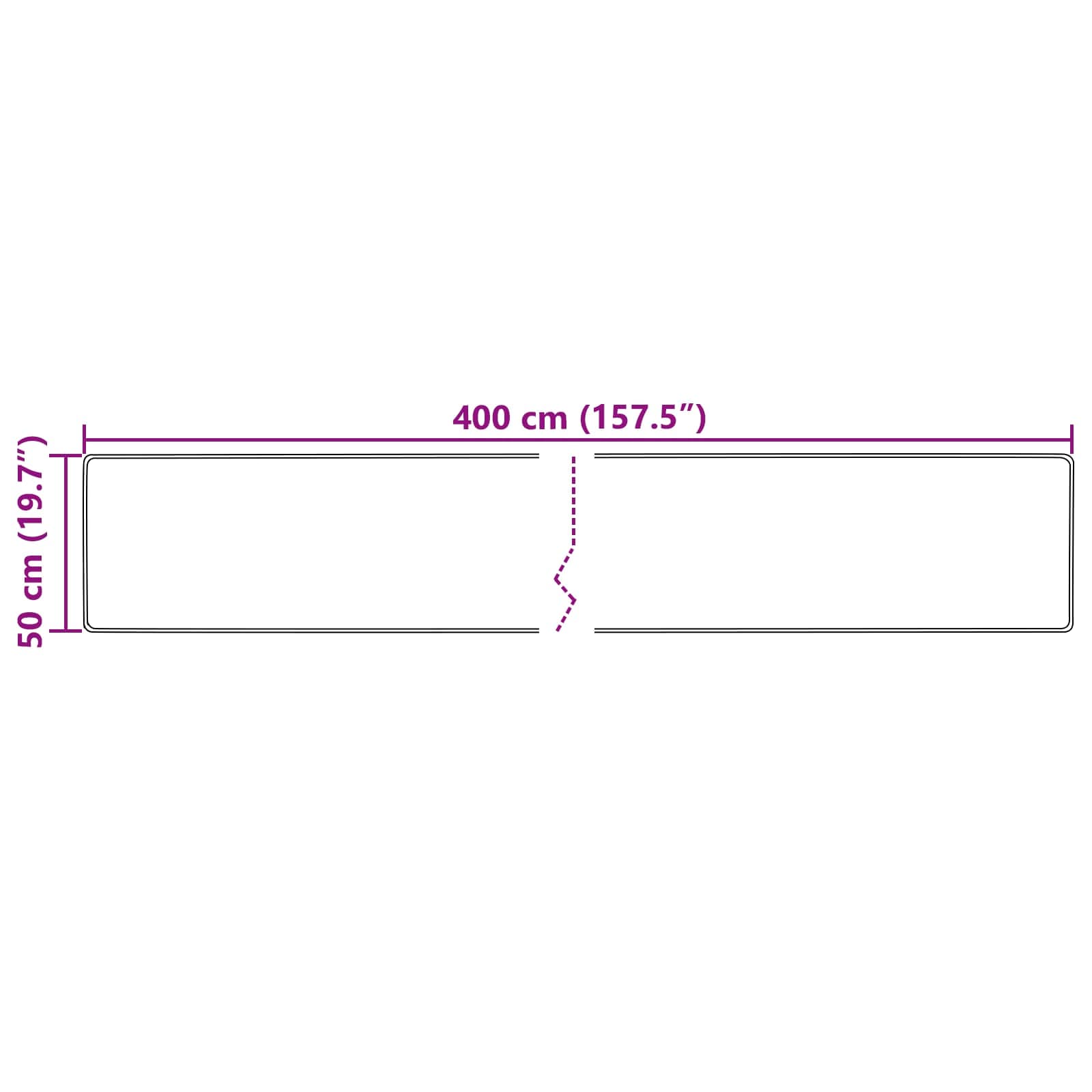 Tappeto Stampa Crema 400 x 50 cm Poliestere e PVC 42023050